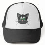 Black Sad Cat Mesh Hat