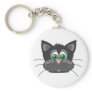 Black Sad Cat Key Chains
