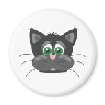 Black Sad Cat Magnets