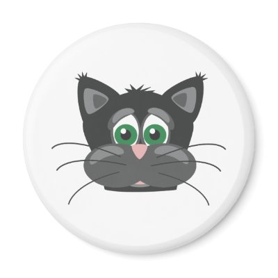 Black Sad Cat Magnets by FormulaDesigns