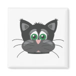 Black Sad Cat Magnets
