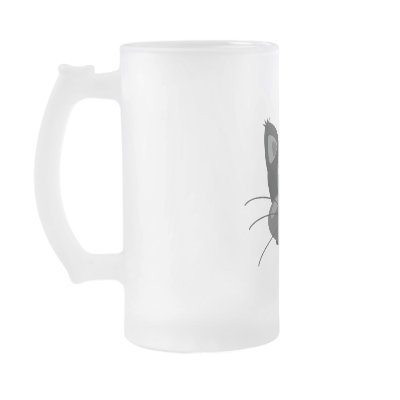 Black Sad Cat Mugs by FormulaDesigns