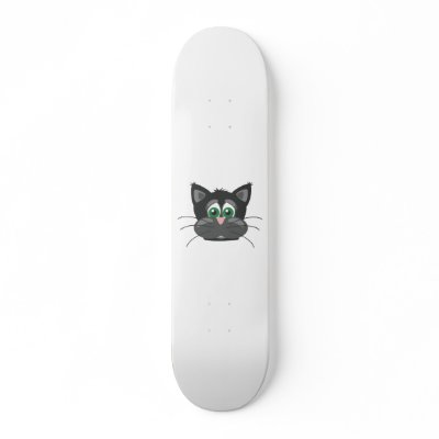 Black Sad Cat Skate Board by FormulaDesigns