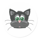 Black Sad Cat stickers