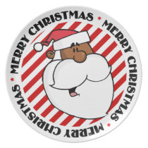 Black Santa Claus plates