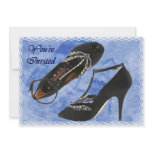 Black Satin and Crystal Dragonfly Pumps Invite invitations