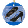 Black Satin and Crystal Dragonfly Pumps Christmas Tree Ornament