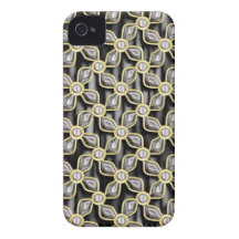 Black Satin & Gold Case-Mate iPhone 4 Cases