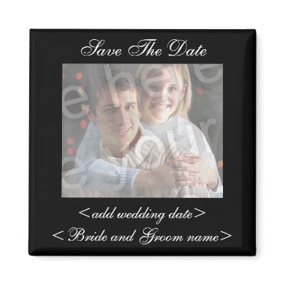 Black Save The Date Photo Magnet by bellabridals