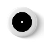 black saw blade icon pinback button