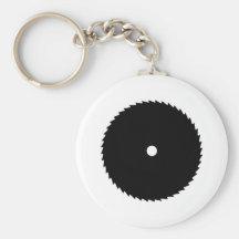 black saw blade icon key chain