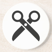 Black Scissors icon Beverage Coasters
