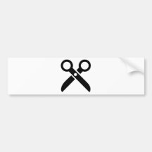 Black Scissors icon Bumper Stickers