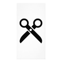 Black Scissors icon Personalized Photo Card
