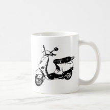 Black Scooter Coffee Mugs