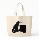 black scooter icon tote bags