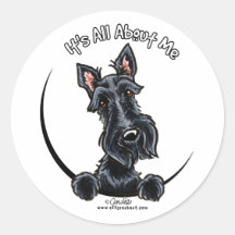 Black Scottie IAAM Round Stickers
