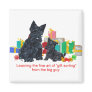 Black Scottie & Pup Christmas Magnet