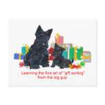 Black Scottie & Pup Christmas postcards