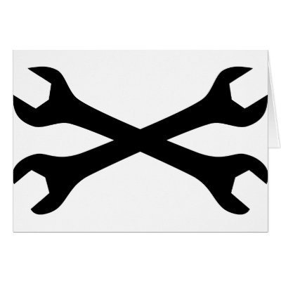 Black Screw Wrench crossed Cards by Tomaniac