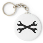 Black Screw Wrench crossed Keychains