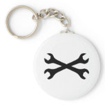 Black Screw Wrench crossed Keychain