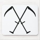 black scythe crossed icon mouse pads