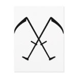 black scythe crossed icon post cards