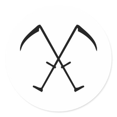 black scythe crossed icon stickers by Tomaniac