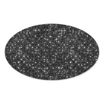 Black Sequin Effect Oval Sticker Sheets