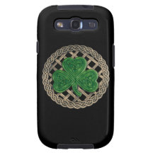 Black Shamrock & Celtic Knots Samsung Galaxy Case Samsung Galaxy S3 Case