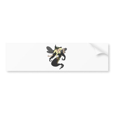 Black-Shamrock-Faerie Bumper Sticker by blonde_designs