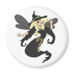Black-Shamrock-Faerie Fridge Magnets