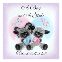 Black Sheep Baby Gender Reveal Party Invit Custom Announcements