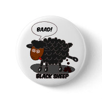 Black sheep pinback button