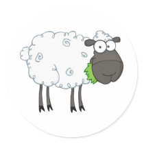 Black Sheep Cartoon Character Sticker