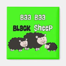 Black Sheep Designs "Baa Baa Black Sheep" Fridge Magnets