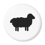 Black sheep refrigerator magnet