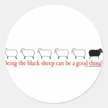 Black Sheep Round Sticker
