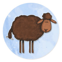 black sheep round sticker
