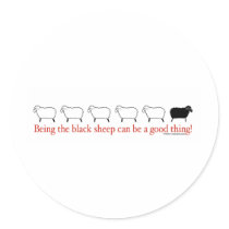 Black Sheep Round Stickers