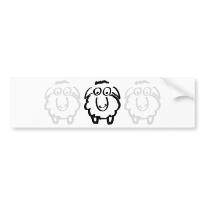black sheep white sheeps bumper sticker by Topmotives