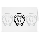 black sheep white sheeps greeting card