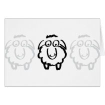 black sheep white sheeps greeting card