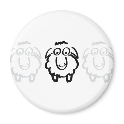 black sheep white sheeps refrigerator magnet by Topmotives