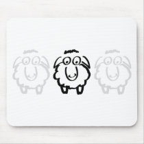 black sheep white sheeps mouse pad