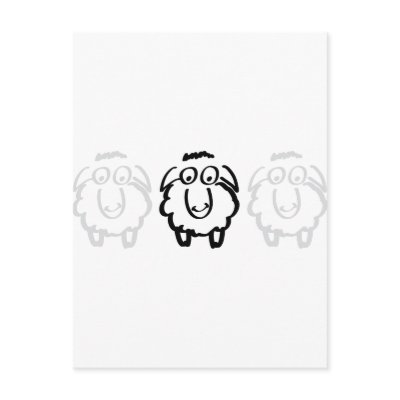 black sheep white sheeps postcards by Topmotives
