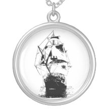 Black Ship Silhouette Pendants