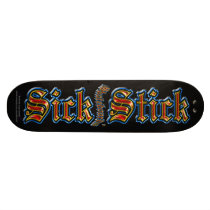 Black ~ Sick Stick Logo Pro Deck