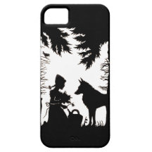 Black Silhouette Red Riding Hood Wolf Woods iPhone 5 Cases